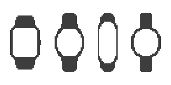 Attrappen Pixelbilder Von Smart Watches Pixelkunst Vektorillustration — Stockvektor