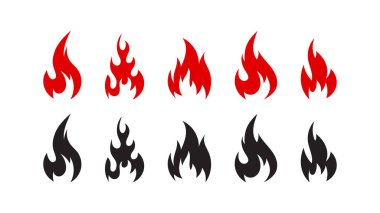 Kırmızı ve Siyah Alev Simgesi Ayarlandı