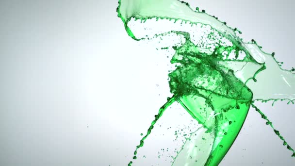 Green water spalsh — Stock Video