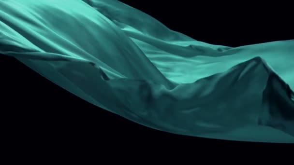 Flowing blue velvet cloth — Stock Video