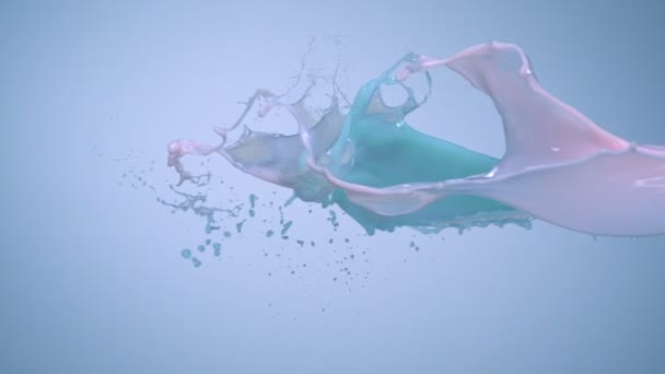 éclaboussures de vert laiteux et de rose dans l'air 