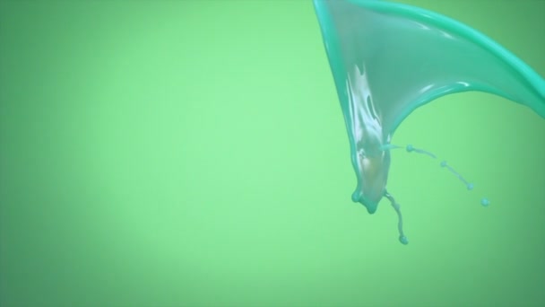 Всплеск молочно-голубой краски в воздухе — стоковое видео