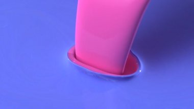 Mavi boya çekim içine pembe boya dökme