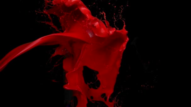Kırmızı boya adam vücut şekillendirme — Stok video