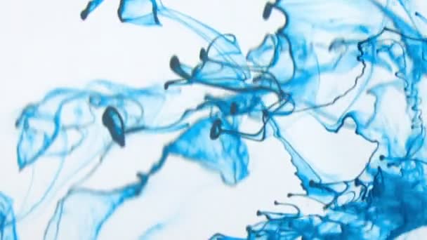 Blauwe inkt in water — Stockvideo