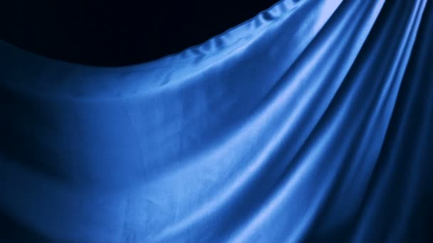 Blue silk fabric flying — Stock Video