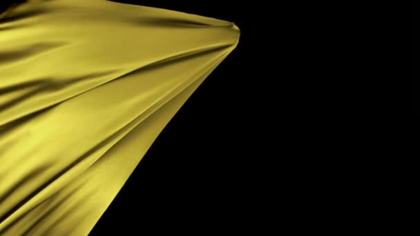 Yellow fabric flowing in the air — Stock Video