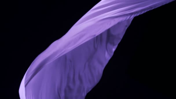 Purple fabric flowing in the air — Stock Video