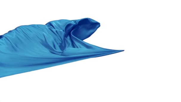 在空气中流动的蓝色织物 — 图库视频影像