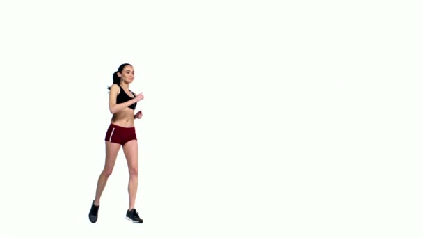 Jovem jogging feminino — Vídeo de Stock