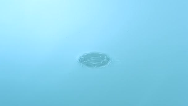 Gota de agua haciendo ondulación — Vídeo de stock