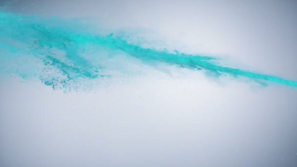 Poudre bleue soufflant dans l'air — Video