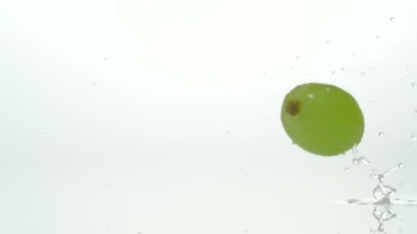 Grapes falling on water surface — Stock Video