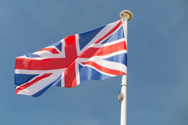 Brexit - ayrılmış ipeksi bayraklar Avrupa Birliği ve Amerika Birleşik Devletleri