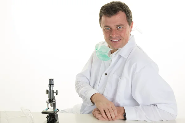 Portrait of a male Chemistry Scientist posing at a lab isolated — Stock Photo, Image