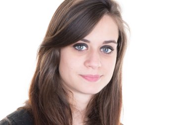 Portait.Beauty yüz. Uzun saçlı genç ve güzel kız 