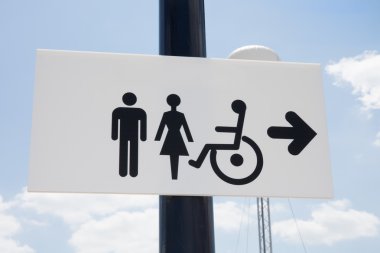 Tuvalet simgesi. Genel tuvalet işaretleri ile sakatlar erişim simgesi. 