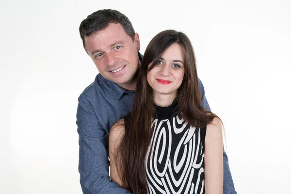 Retrato de casal sorridente homem isolado mais velho do que a mulher — Fotografia de Stock