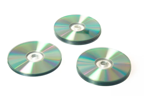 Três cd isolado em um fundo branco — Fotografia de Stock