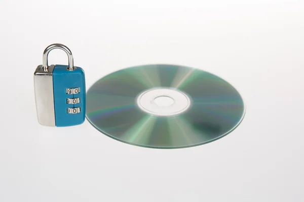 Cerradura, seguridad, CD. Símbolo de seguridad para sus datos — Foto de Stock
