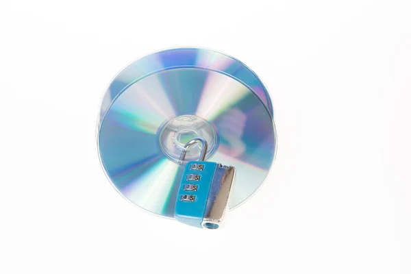 Bloqueo, Seguridad, CD o dvd significa protección de sus datos — Foto de Stock