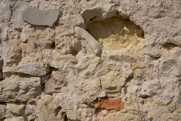Détail du vieux mur de brique, texture ruineuse ancienne cassée — Photo
