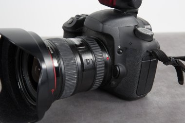 Gri izole Profil görünümü dijital fotoğraf makinesi 