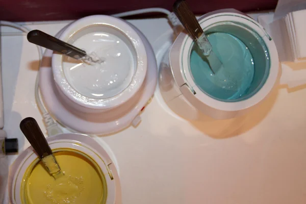Hair wax for hair removal blue white and yellow
