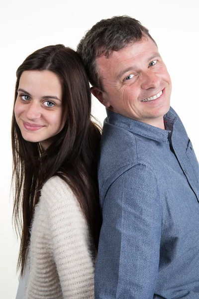 Père et fille ensemble isolés et souriants — Photo