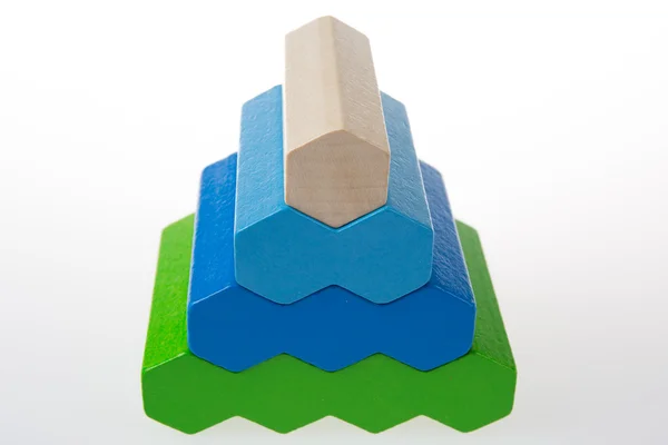 Colorful wooden blocks isolated on white — Stock Photo, Image
