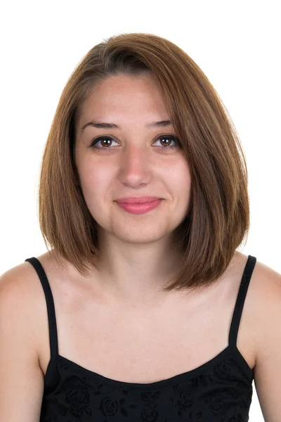 Retrato de una hermosa y joven mujer feliz — Foto de Stock