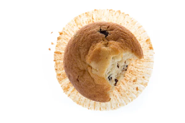 Colocación plana de muffins de chispas de chocolate aislados en blanco —  Fotos de Stock