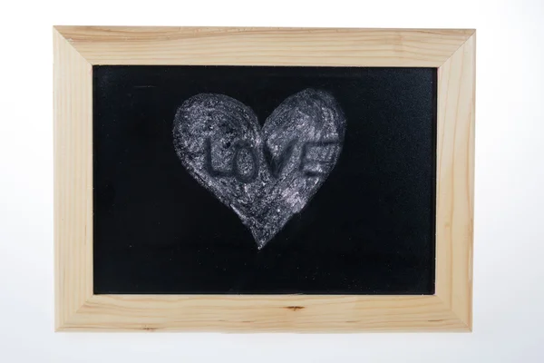 Beautiful love hearts drawing on a school chalkboard — Stock Photo, Image