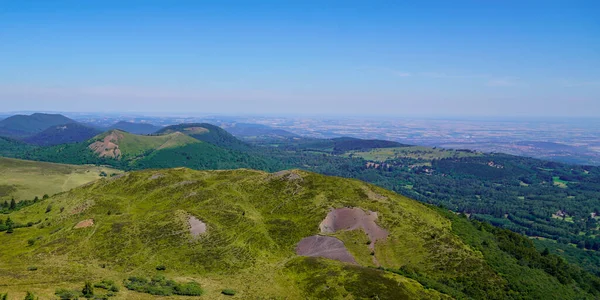 Puy Dome Vulcão Cadeia Panorama Dia Verão Francês — Fotografia de Stock