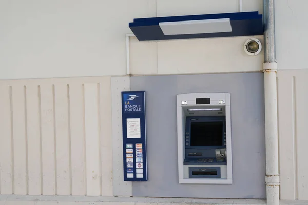 Bordeaux Aquitaine Frankrike 2020 Banque Postale Bankomat Detalj Fransk Bank — Stockfoto