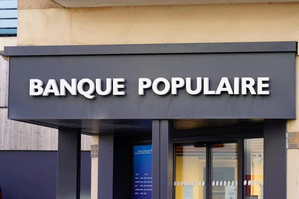 Burdeos Aquitania Francia 2020 Banque Populaire Logo Text Sign Front — Foto de Stock