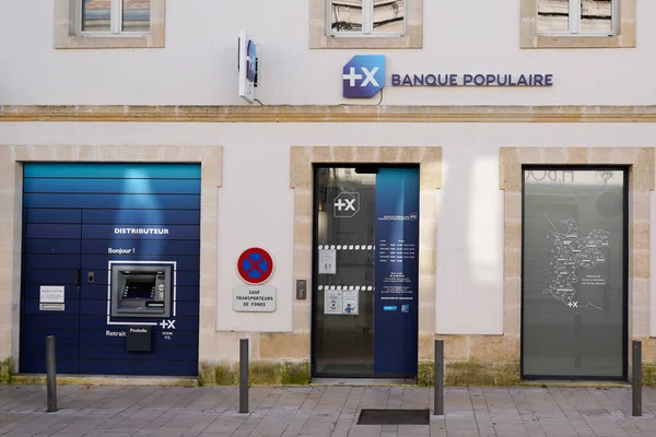 Burdeos Aquitania Francia 2020 Banque Populaire Firma Texto Logotipo Oficina — Foto de Stock