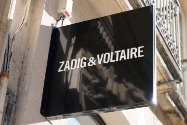Bordeaux , Aquitaine  France - 11 21 2020 : Zadig & Voltaire paris logo and text sign on boutique facade fashion store clipart