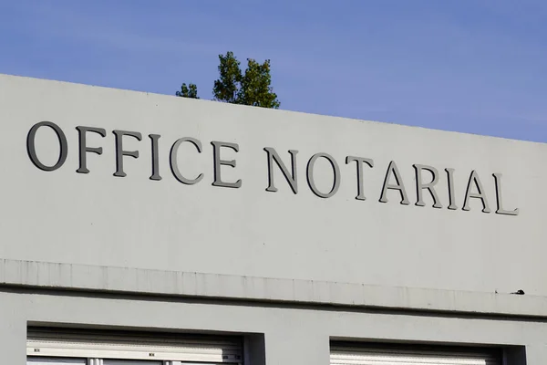 Burdeos Aquitania Francia 2020 Notario Oficina Notarial Francés Signo Texto — Foto de Stock