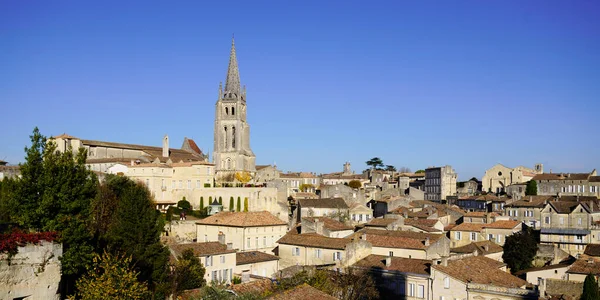 Panorama Över Saint Emilion Vinby Nära Bordeaux Frankrike Unesco Världsarvslista — Stockfoto