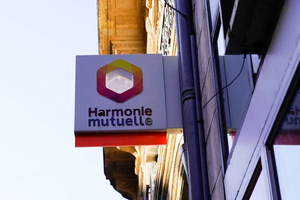 Bordeaux Aquitaine France 2020 Harmonie Mutuelle Sigorta Logosu Ofis Binasının — Stok fotoğraf