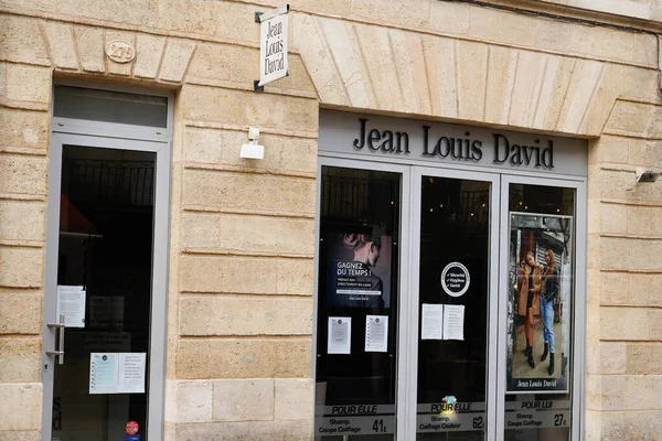 Bordeaux Aquitaine France 2020 Jean Louis David Hairdresser Facade Salon — Stock Photo, Image
