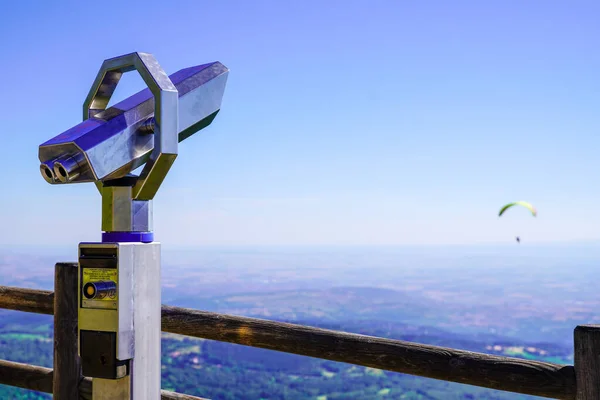 Tourist Pay View Puy Dome Volcanoes Silver Paid Telescope Mountain — Stock Photo, Image