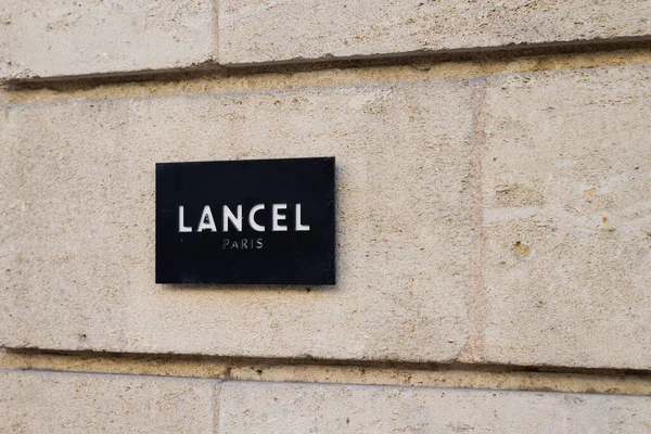 Бордо Aquitaine France 2020 Логотип Бутика Lancel Вывеска Перед Магазином — стоковое фото