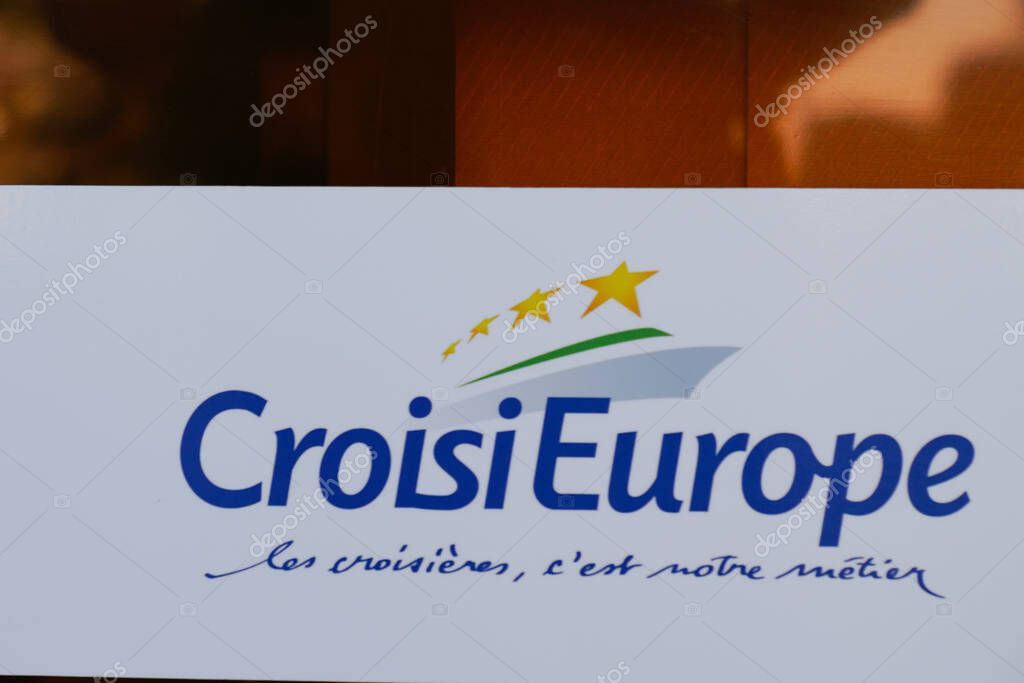 Bordeaux , Aquitaine  France - 12 15 2020 : CroisiEurope logo and sign text of Brand name of boat cruising the rivers of Europe Croisi Europe