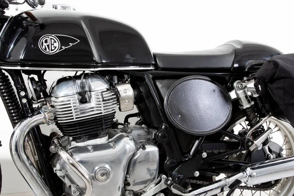 Burdeos Aquitania Francia 2020 Royal Enfield Detalle Lateral Ver Café — Foto de Stock