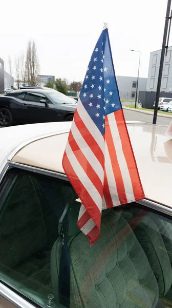 Bandera Americana Techo Made Cars Sale — Foto de Stock