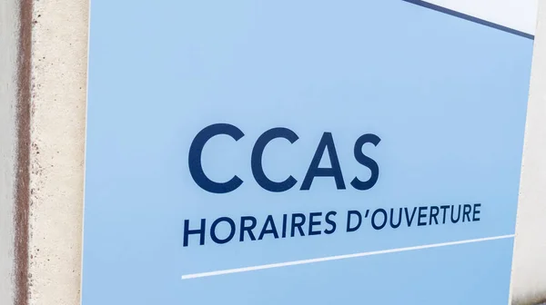 Bordeaux Aquitaine France 2021 Ccas Logo Text Sign Wall Centres — Stock Photo, Image