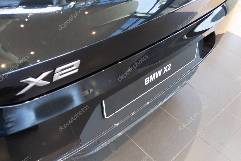 Bordeaux , Aquitaine  France - 01 05 2021 : BMW X2 car logo and sign  in dealership store