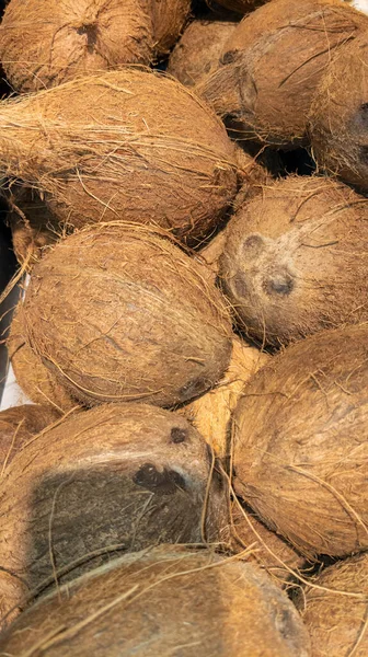 Kokosnoten Ronde Sappige Stapel Van Verse Appelvruchten Als Achtergrond — Stockfoto